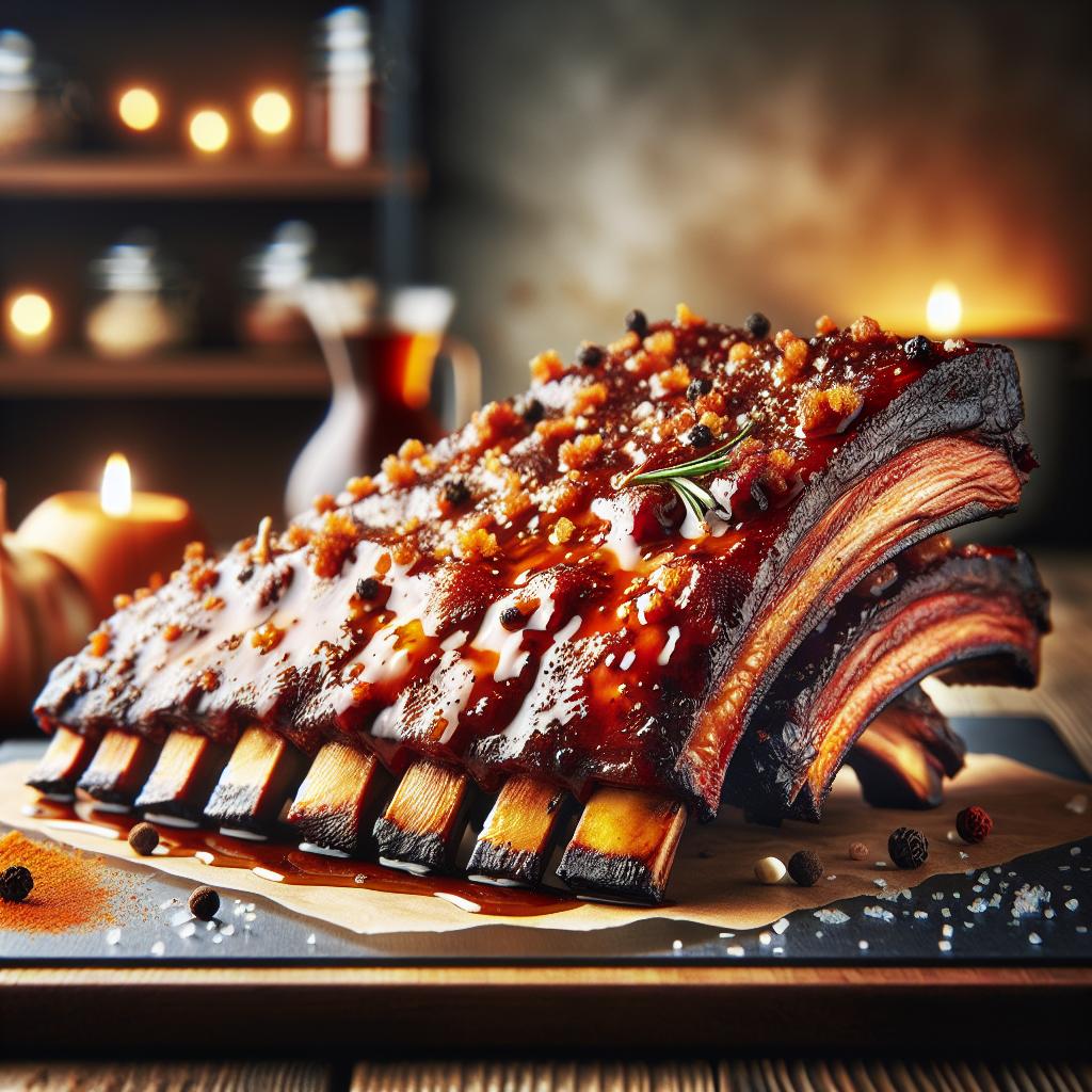 Smoked Beef Ribs with Whiskey Glaze