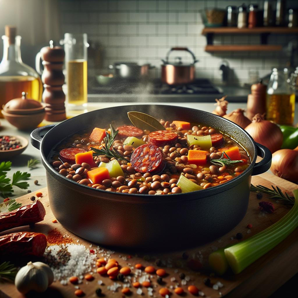 smoked lentil stew with chorizo