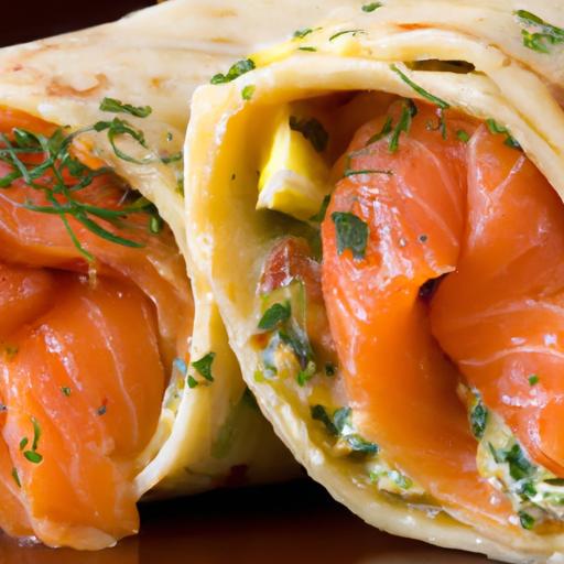 smoked salmon and cream cheese burrito