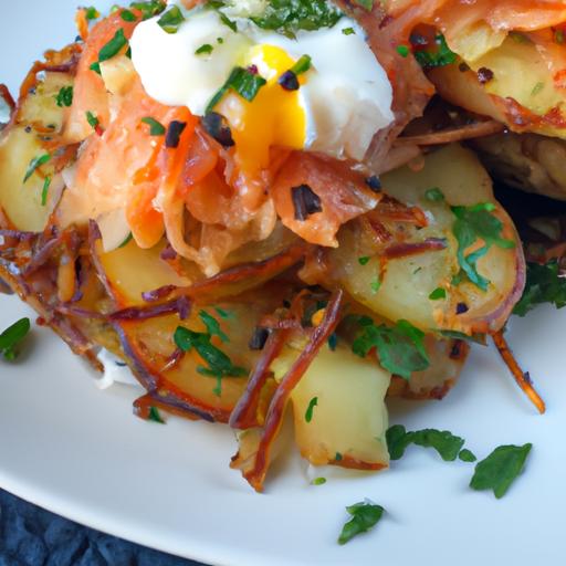 smoked salmon hashbrowns