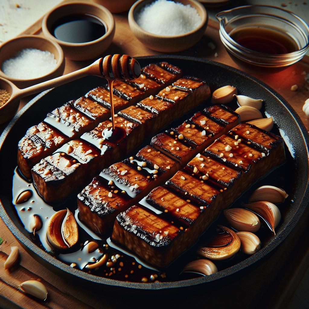 soy glazed tempeh steaks