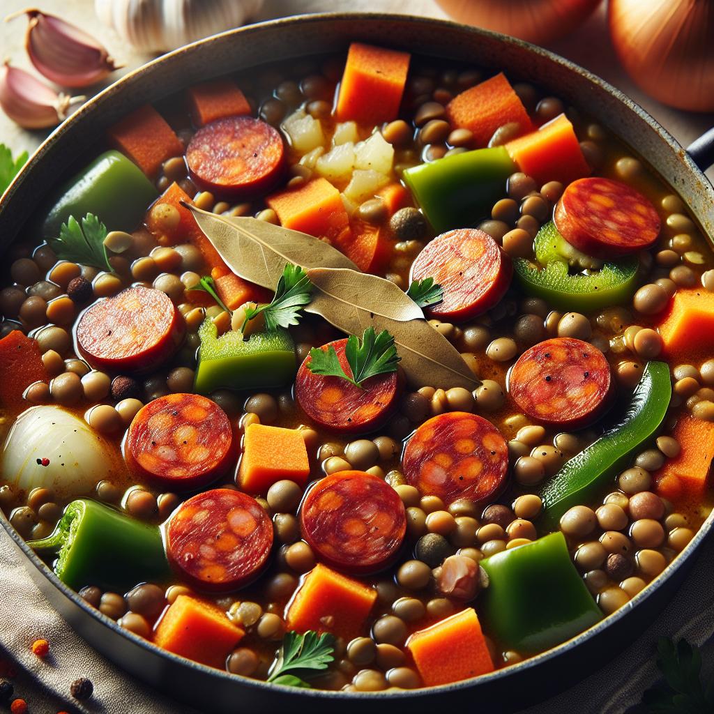 spanish chorizo with lentils