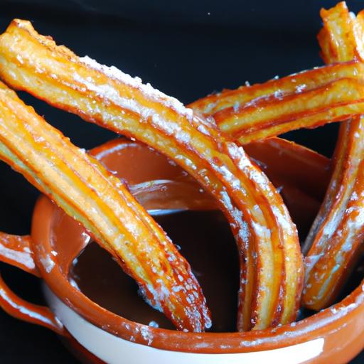 spanish churros with chocolate dip