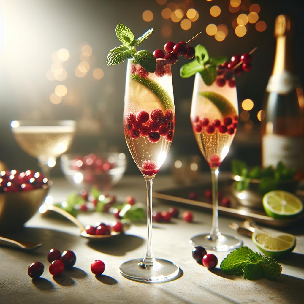 Sparkling Winter Champagne Cocktail