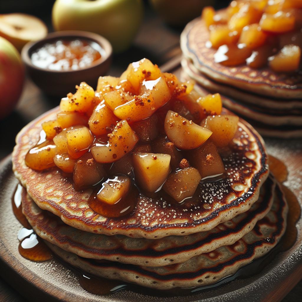 Spelt Pancakes with Apple Compote