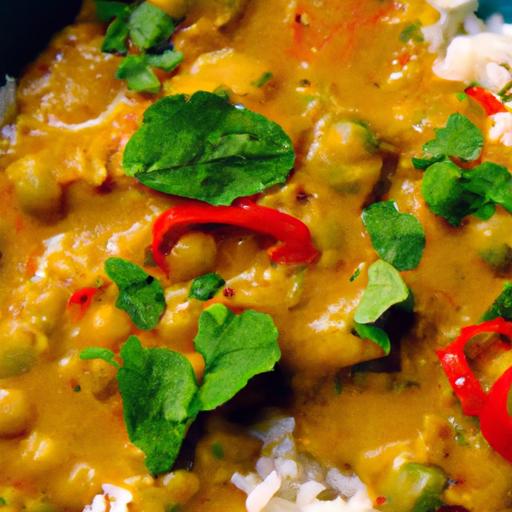 spiced pea and coconut curry