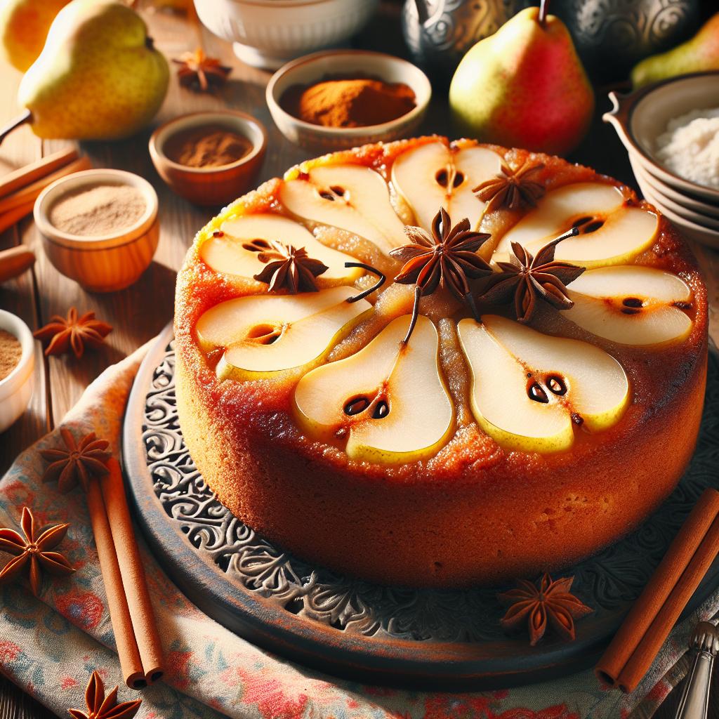 Spiced Pear Upside Down Cake