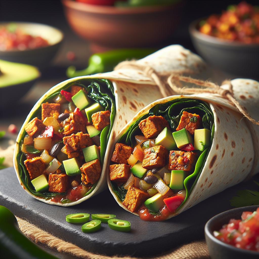 spicy chipotle tempeh wraps