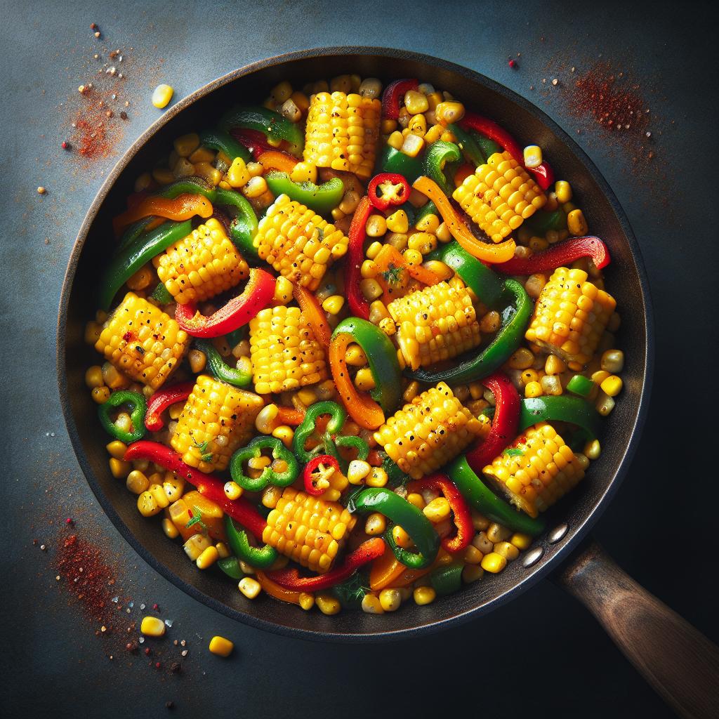 spicy corn and pepper sauté