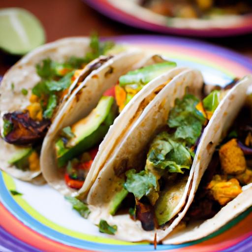 spicy roasted vegetable tacos