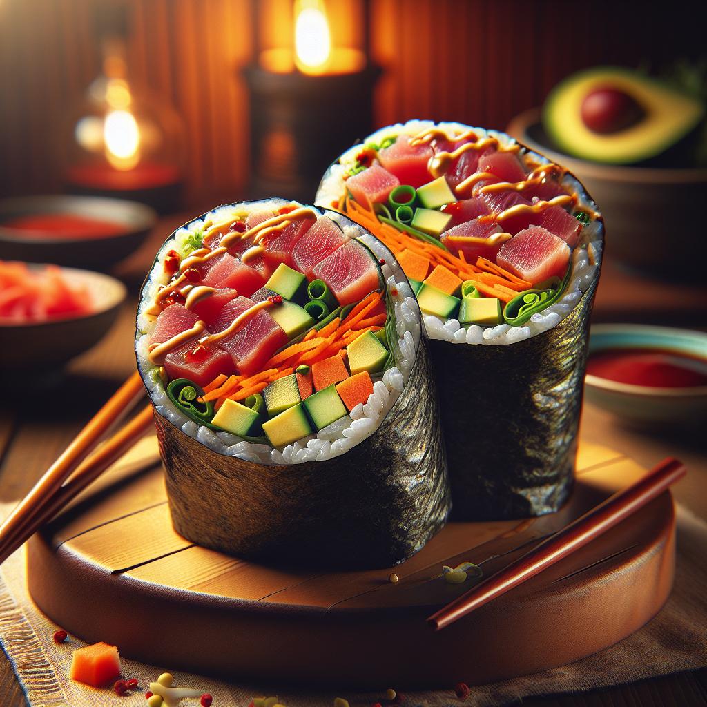 spicy tuna sushi burrito