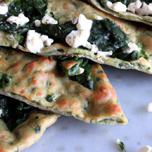 spinach and feta flatbread