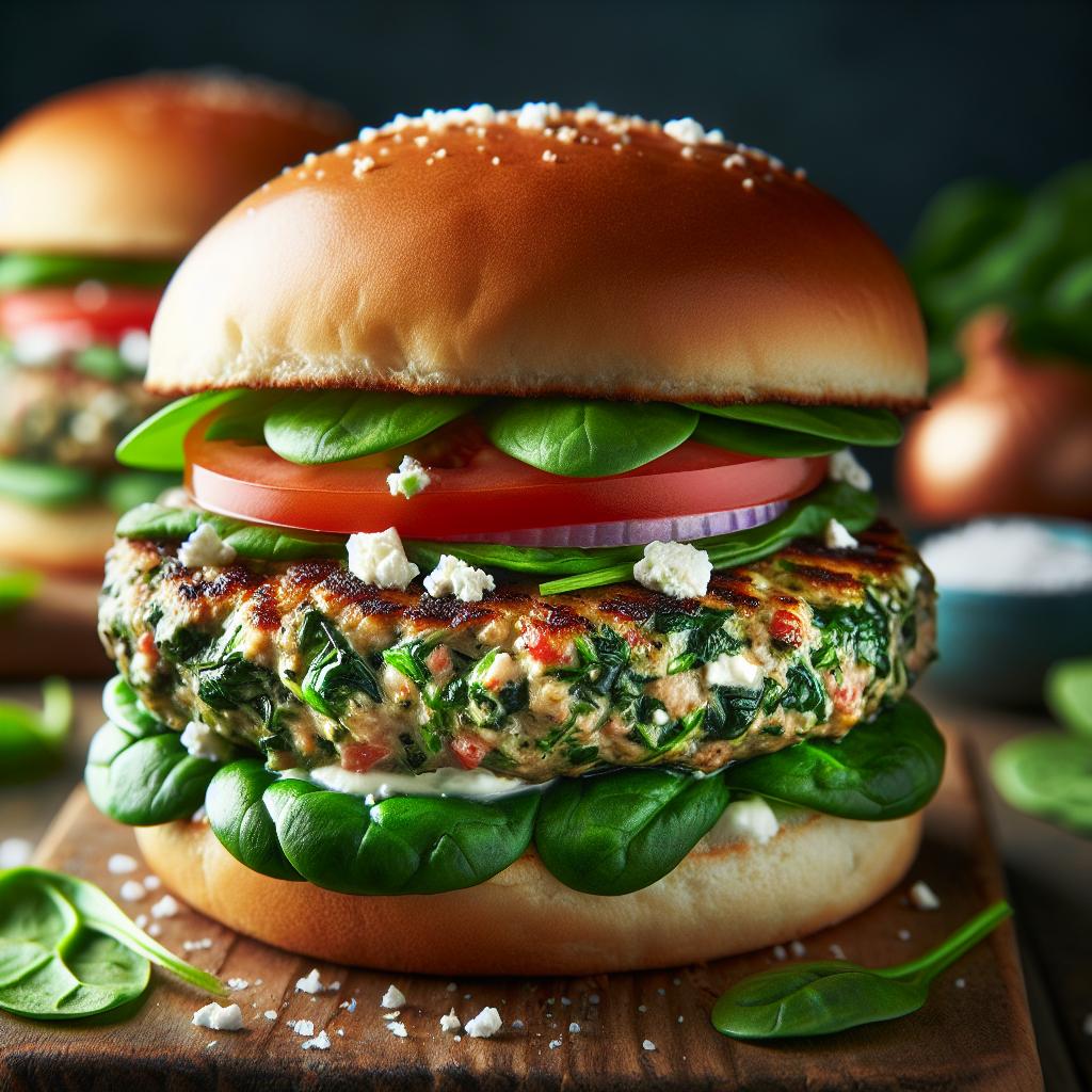 Spinach and Feta Turkey Burgers