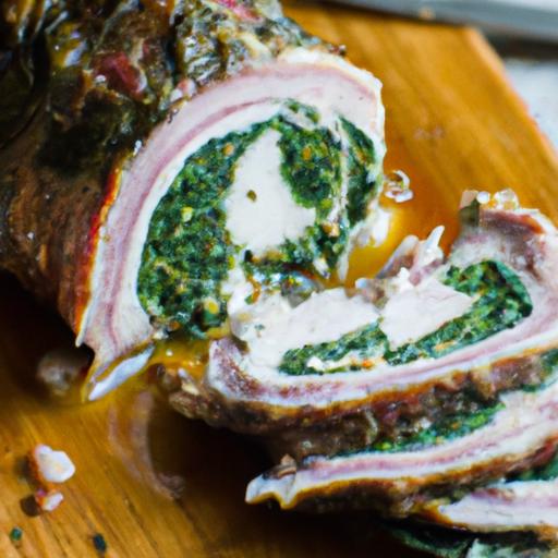 spinach and goat cheese stuffed pork loin