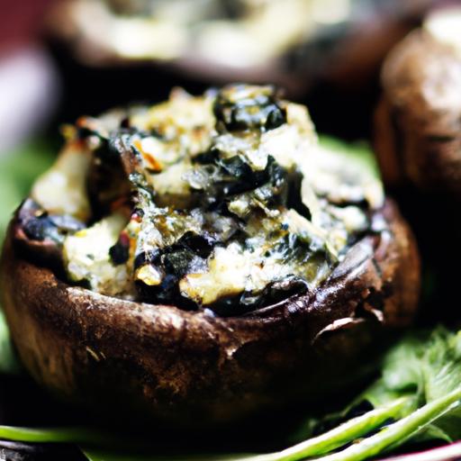 Spinach and Goat Cheese Stuffed Portobello Mushrooms