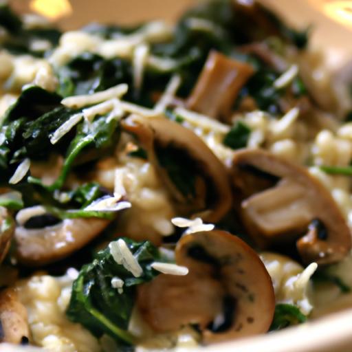 spinach and mushroom risotto