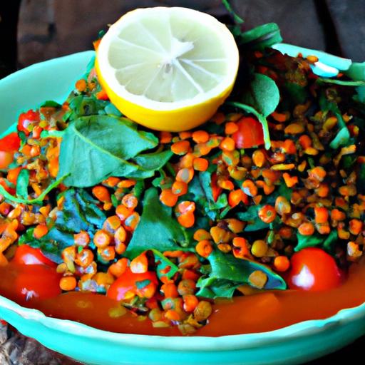 spinach and red lentil curry