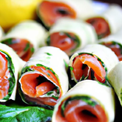 spinach and smoked salmon rolls