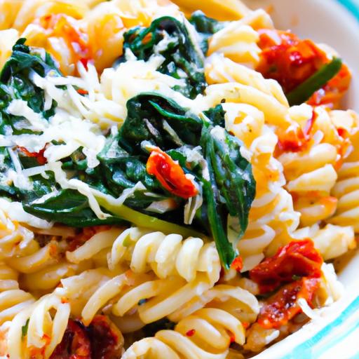 spinach and sun dried tomato pasta