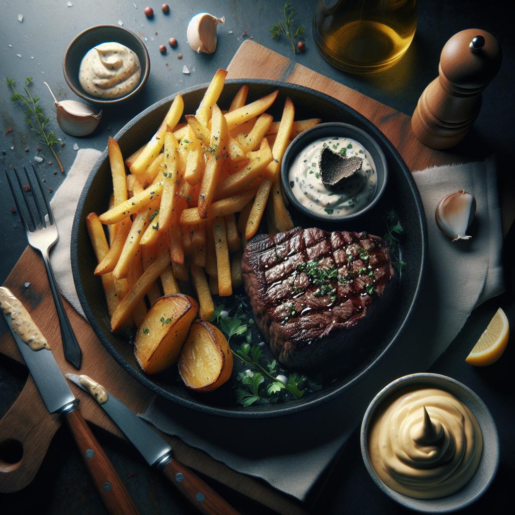 steak frites with truffle aioli