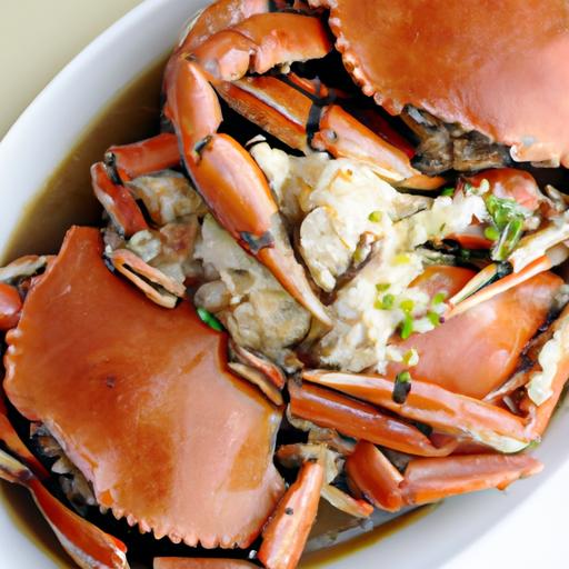 steamed crab with ginger and scallions