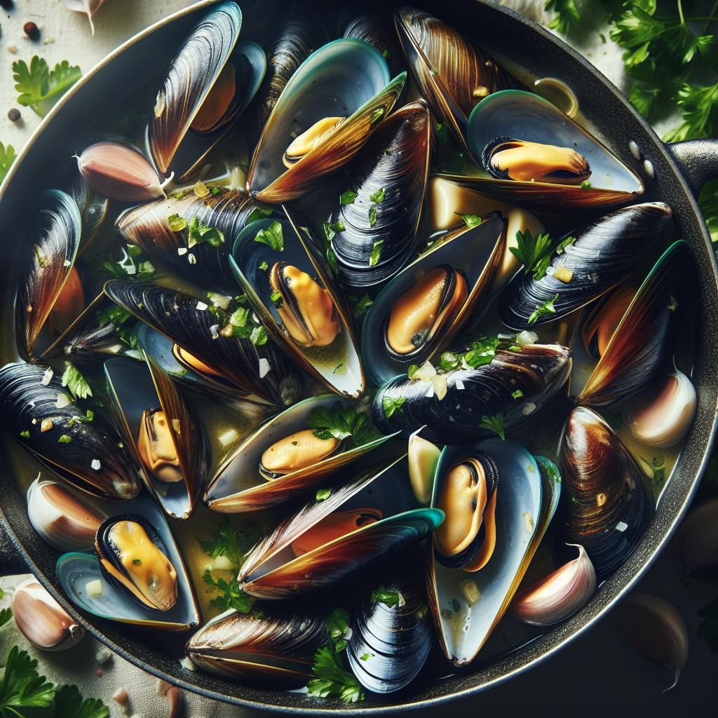 steamed mussels in white wine