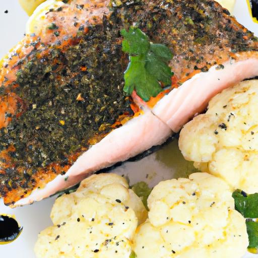 steelhead with cauliflower mash