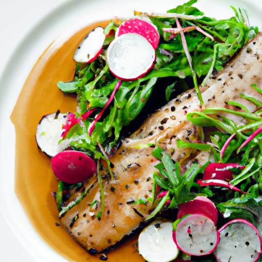 Steelhead with Radish and Arugula Salad