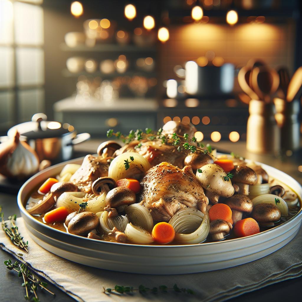 stewed chicken with mushrooms