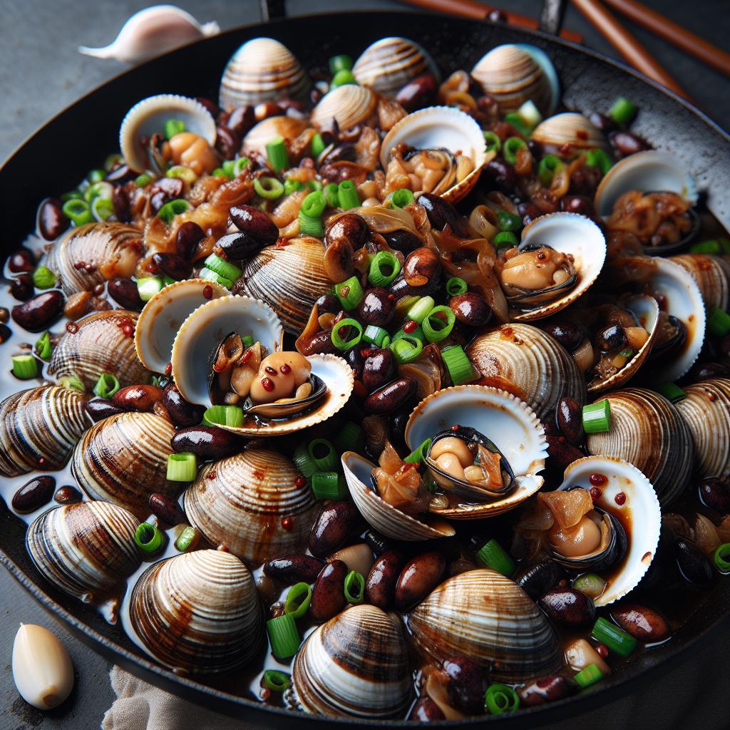 stir fried clams with black bean sauce