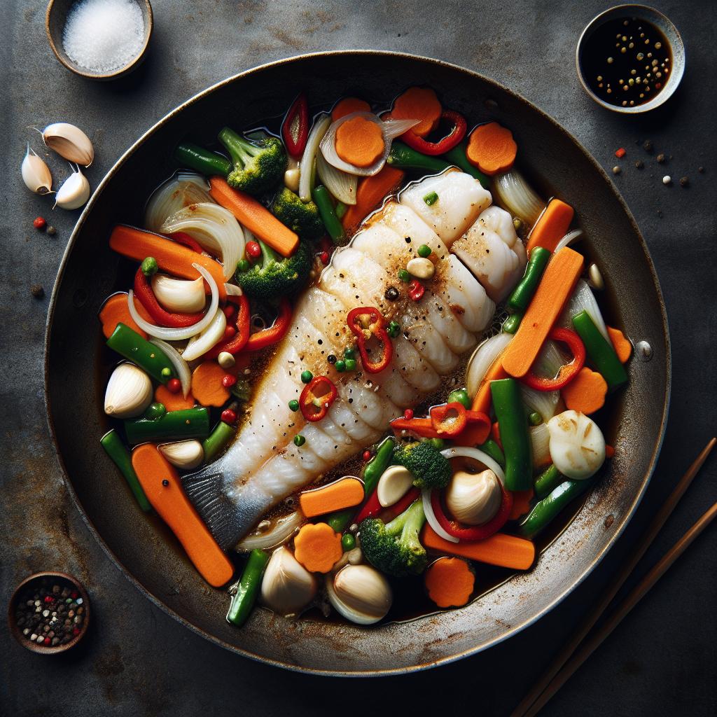 stir fried fish fillet with vegetables