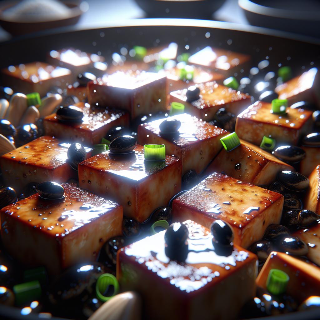 stir fried tofu with black bean sauce