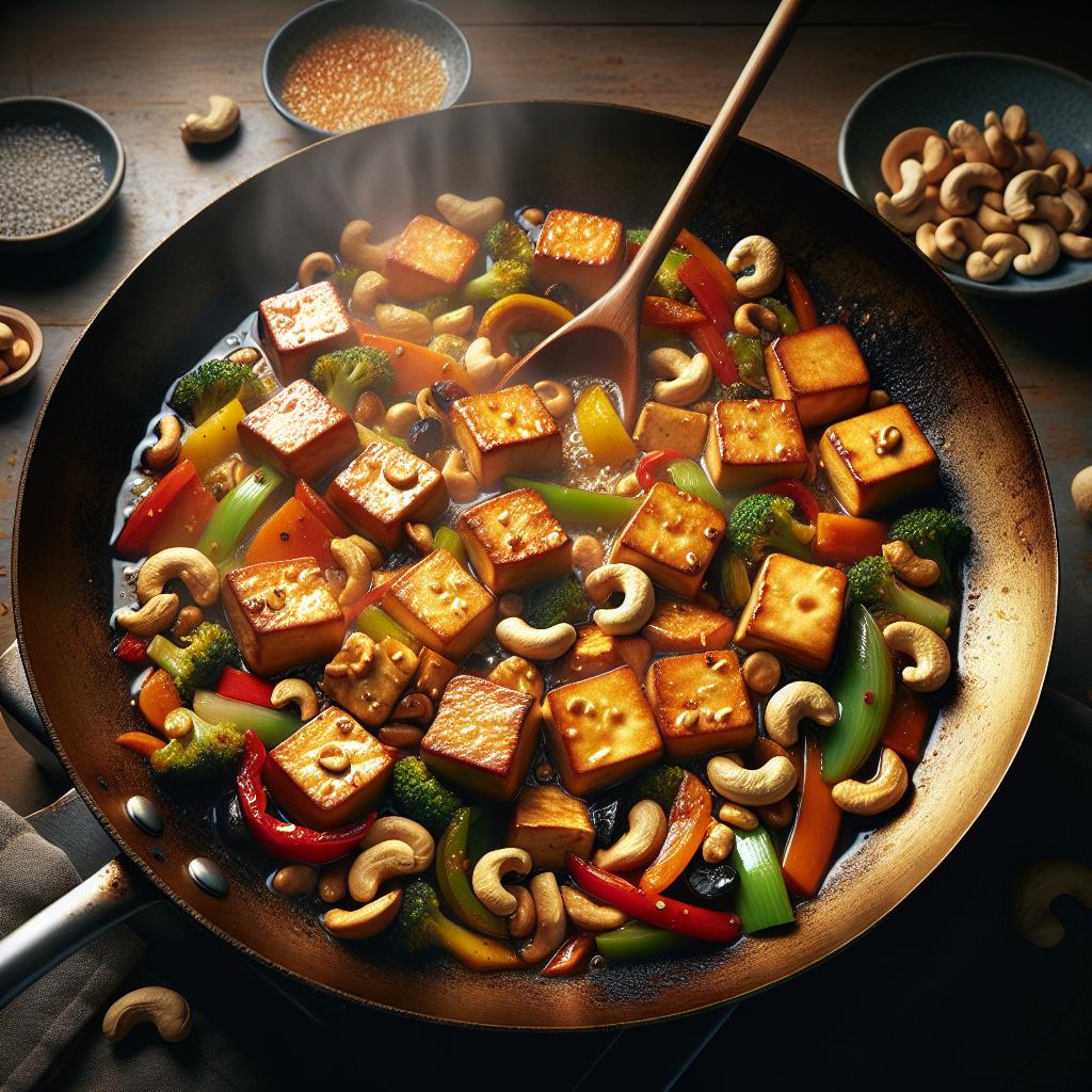 stir fried tofu with cashews