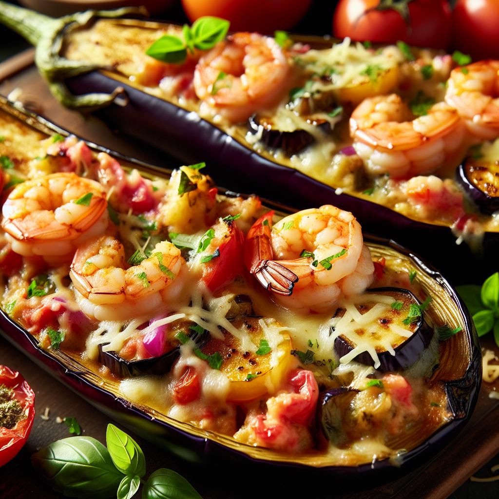 stuffed eggplant with shrimp