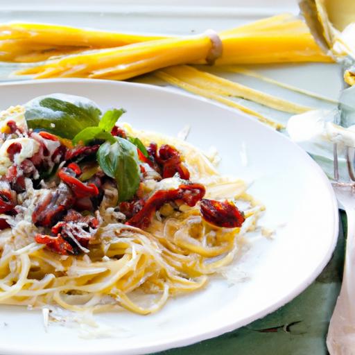 sun dried tomato and basil linguine