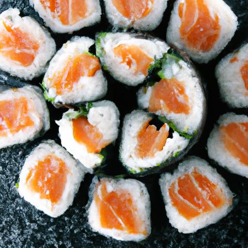 sushi style salmon rolls