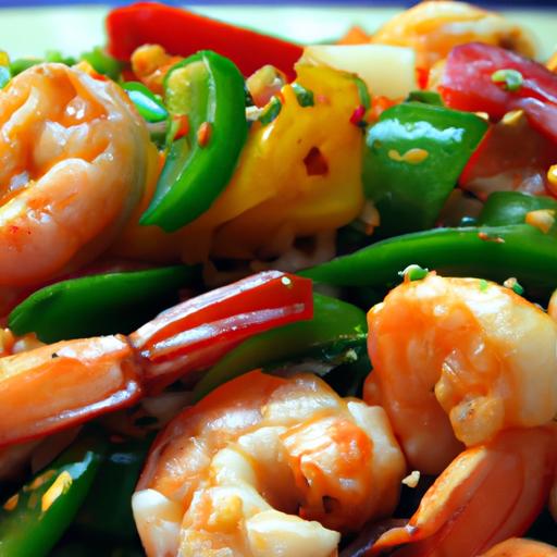 sweet and sour prawn stir fry