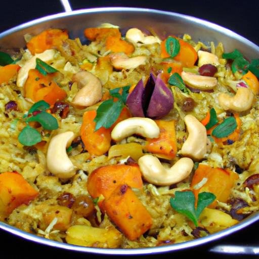 sweet potato and chickpea biryani with basmati rice