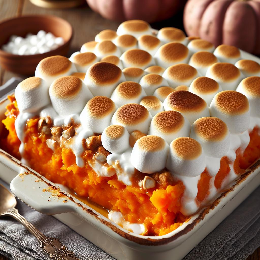 Sweet Potato Casserole with Marshmallow Topping