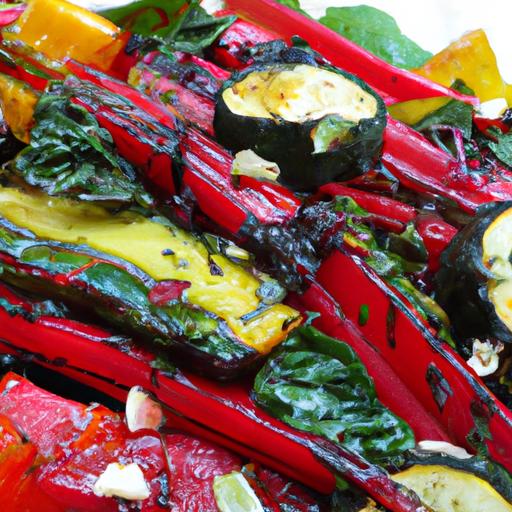 swiss chard and balsamic roasted vegetables