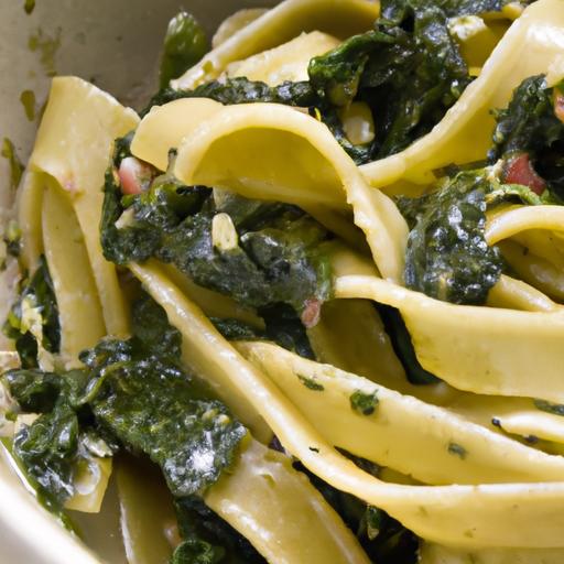 swiss chard and pesto pasta