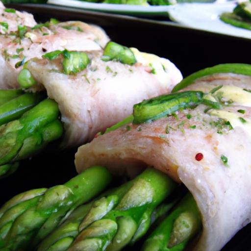 swordfish and asparagus rolls