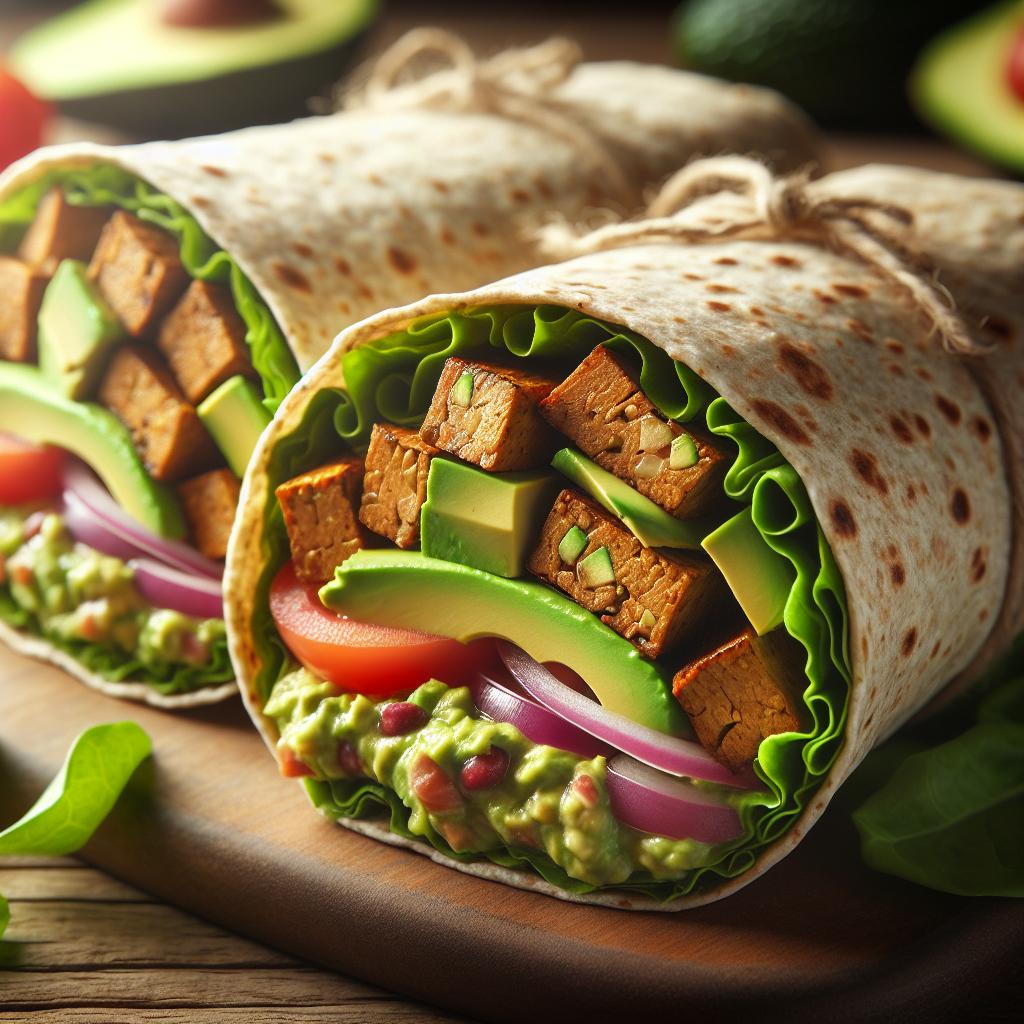 tempeh and avocado wrap