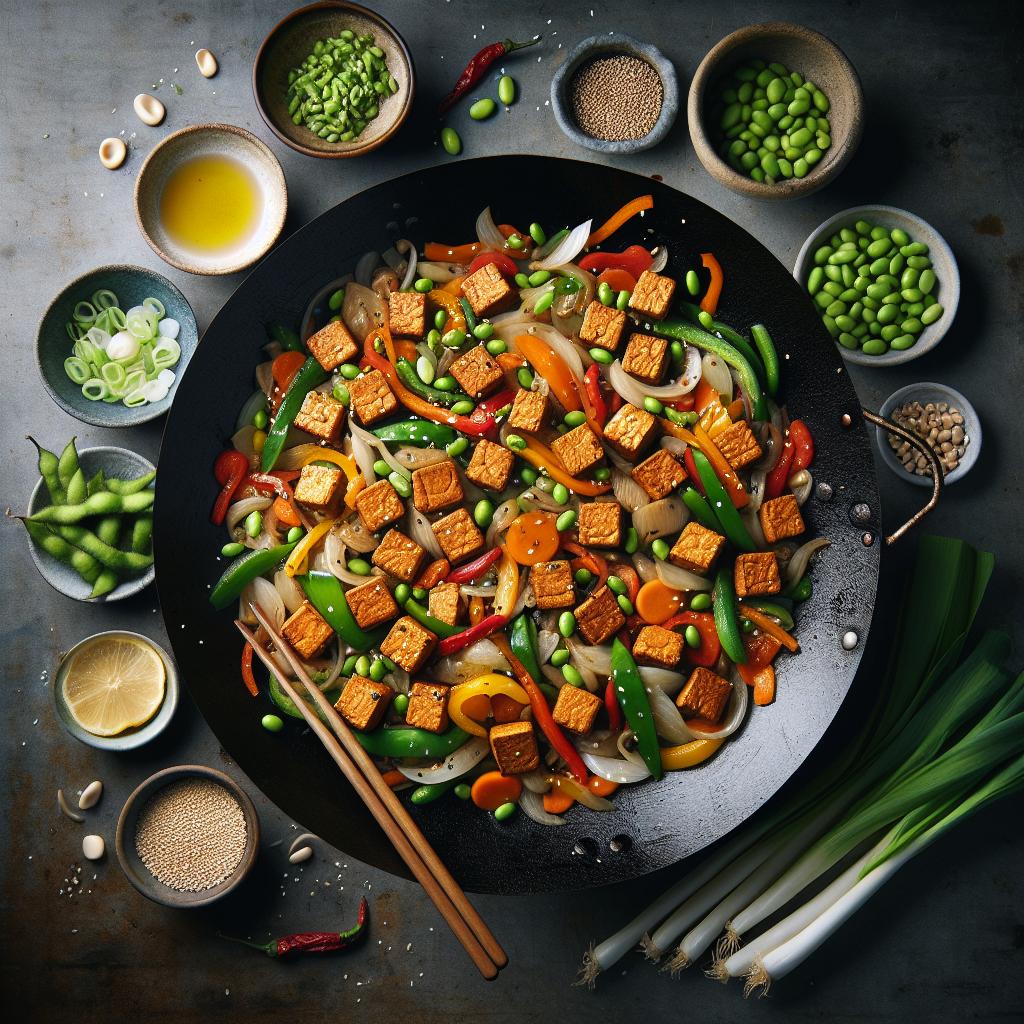 tempeh and edamame stir fry