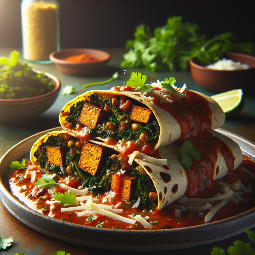 Tempeh and Kale Enchiladas