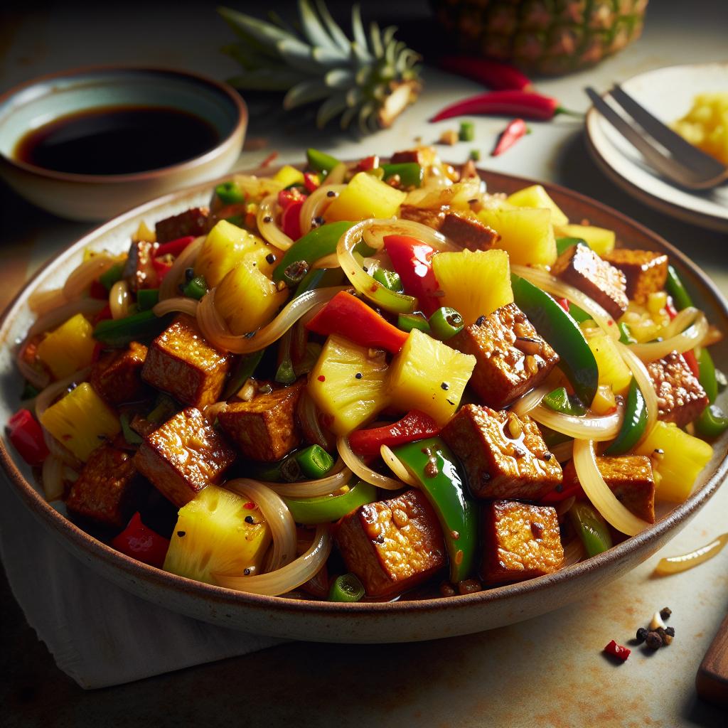 tempeh and pineapple stir fry