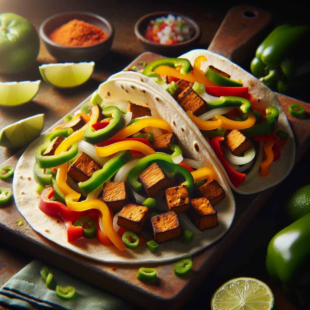 tempeh fajitas with bell peppers