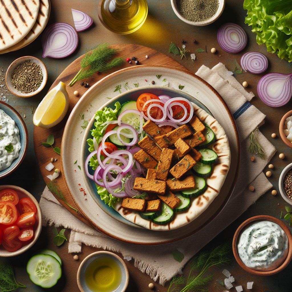 tempeh gyros with tzatziki