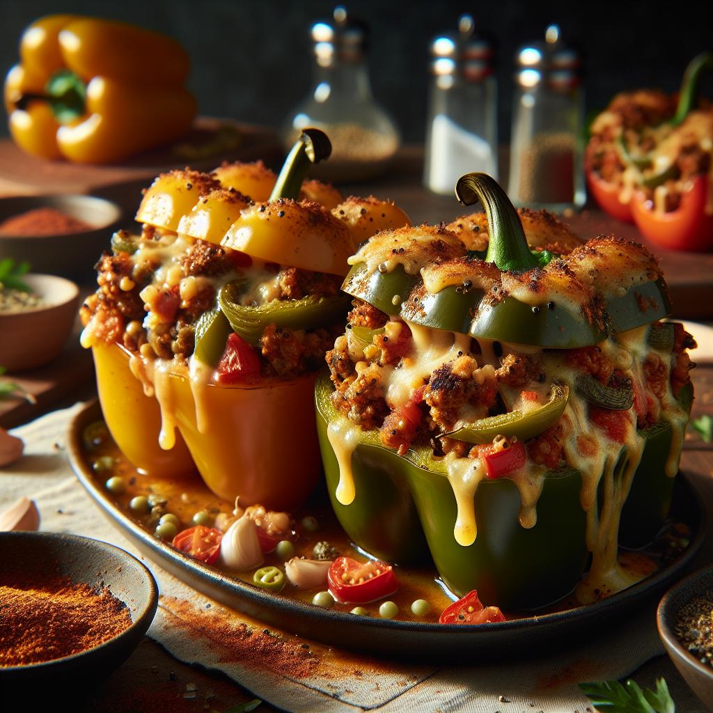 Tempeh Stuffed Bell Peppers