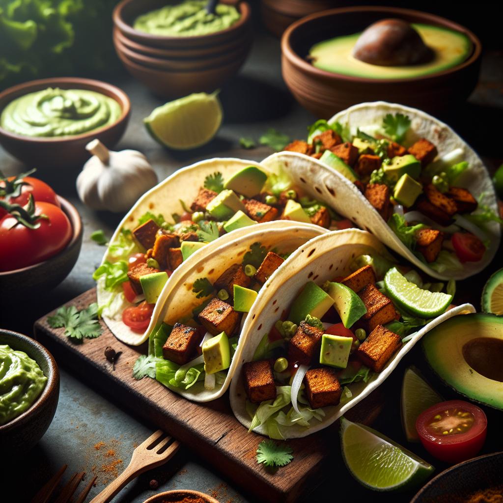 tempeh tacos with avocado lime crema